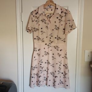 Baby Pink Patterned Skater Dress